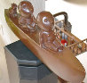 Little Boat with Dog Bronze Sculpture 2000 24 in Sculpture by Odile Kinart - 0