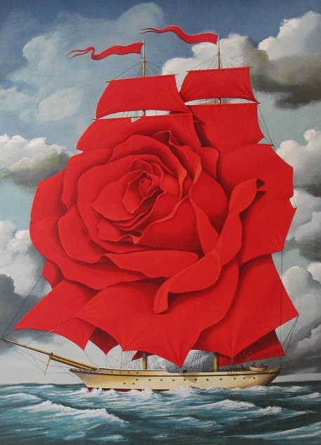 Red Rose Ship 2007 Limited Edition Print by Rafal Olbinski