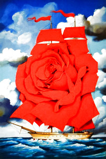 Red Rose Ship 2002 Limited Edition Print - Rafal Olbinski Red Rose Ship 2002 Limited Edition Print - Rafal Olbinski