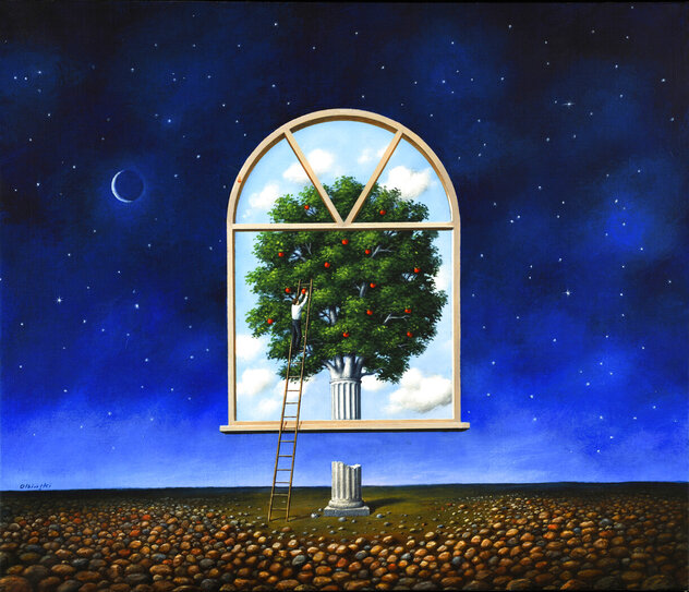 Still Life Rebellion 1999 30x24 Original Painting by Rafal Olbinski