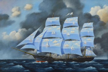 Grotesque Nature of Normality 2001 41x29 Original Painting - Rafal Olbinski