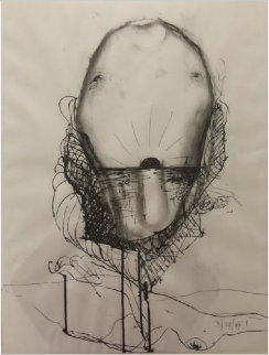 Untitled Drawing 1970 26x19 Works on Paper (not prints) - Nathan Oliveira