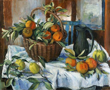 Basket of Oranges, Lemon and Jug 2011 Limited Edition Print - Margaret Olley Basket of Oranges, Lemon and Jug 2011 Limited Edition Print - Margaret Olley