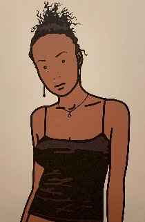 Bijou With Earrings AP 2006 Limited Edition Print - Julian Opie Bijou With Earrings AP 2006 Limited Edition Print - Julian Opie