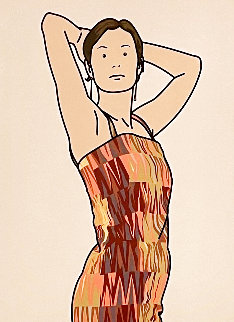 Anya With Cocktail Dress AP 2005 Limited Edition Print - Julian Opie Anya With Cocktail Dress AP 2005 Limited Edition Print - Julian Opie