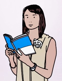 Hijiri With Book AP 2005 Limited Edition Print - Julian Opie Hijiri With Book AP 2005 Limited Edition Print - Julian Opie