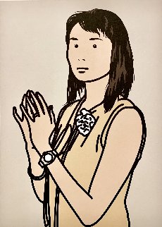 Hijiri With Hands Together AP 2005 Limited Edition Print - Julian Opie Hijiri With Hands Together AP 2005 Limited Edition Print - Julian Opie