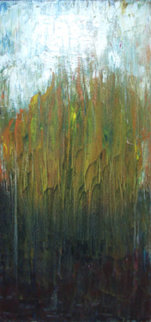 Untitled Landscape 32x12 Original Painting - Dennis Oppenheim Untitled Landscape 32x12 Original Painting - Dennis Oppenheim