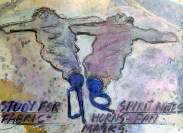 Study for Spirit Notes 1992 40x27 Watercolor - Dennis Oppenheim Study for Spirit Notes 1992 40x27 Watercolor - Dennis Oppenheim
