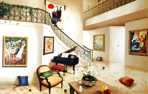 Pianos Corner Huge 47x61 Limited Edition Print by Orlando Quevedo