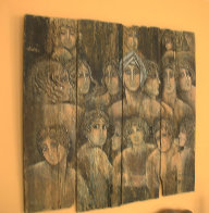 Columbian Women on wood 1973 41x48 Super Huge Original Painting by Agudelo-Botero Orlando (Orlando A.B.) - 2 Columbian Women on wood 1973 41x48 Super Huge Original Painting by Agudelo-Botero Orlando (Orlando A.B.) - 2