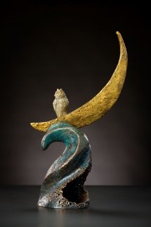 Owl Riding The Moon Bronze Sculpture 21 in Sculpture - Leo E. Osborne Owl Riding The Moon Bronze Sculpture 21 in Sculpture - Leo E. Osborne