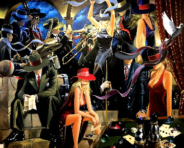 End Game 2006 48x60 Original Painting - Victor Ostrovsky End Game 2006 48x60 Original Painting - Victor Ostrovsky