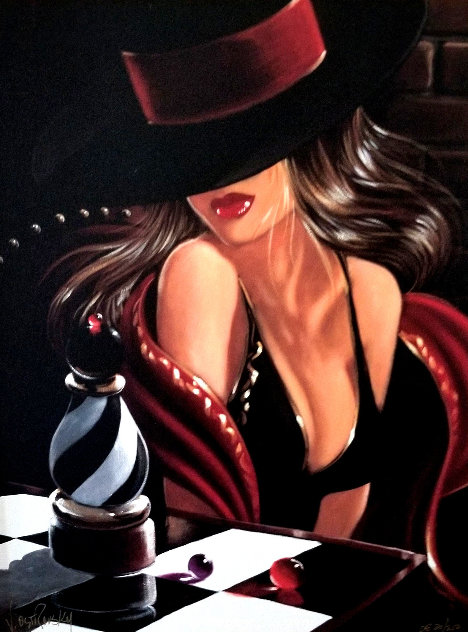 Chess Piece Embellished Limited Edition Print by Victor Ostrovsky