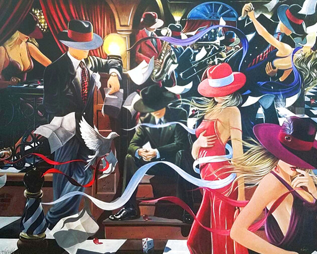 Club 2007 - Huge Giclee on Canvas Limited Edition Print by Victor Ostrovsky