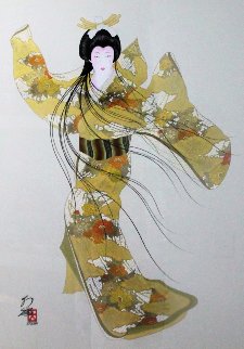 Lady Mieko of Autumn, Pose 2 50x40 Original Painting - Hisashi Otsuka Lady Mieko of Autumn, Pose 2 50x40 Original Painting - Hisashi Otsuka