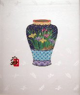 Blue Vase 14x11 Original Painting by Hisashi Otsuka - 2 Blue Vase 14x11 Original Painting by Hisashi Otsuka - 2