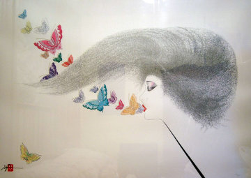 Whispering Butterflies 1988 Limited Edition Print - Hisashi Otsuka Whispering Butterflies 1988 Limited Edition Print - Hisashi Otsuka