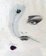 Eyes 1995 20x23 Original Painting by Hisashi Otsuka - 0 Eyes 1995 20x23 Original Painting by Hisashi Otsuka - 0