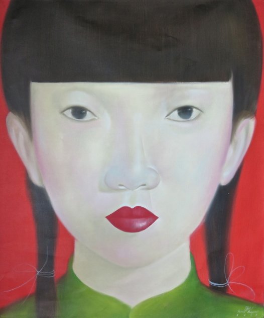 Beauty of Asia XXIV 47x40 - Huge Original Painting by  Ouaichai