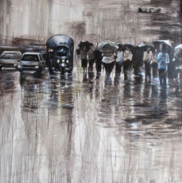 Chinatown Streets III 2012 47x40 Huge Original Painting by Ouaichai Chinatown Streets III 2012 47x40 Huge Original Painting by Ouaichai
