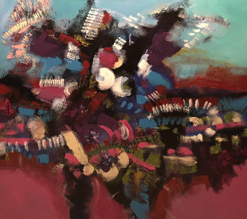 Dancer 1990 50x48 Super Huge Original Painting - Pablo Antonio Milan Dancer 1990 50x48 Super Huge Original Painting - Pablo Antonio Milan