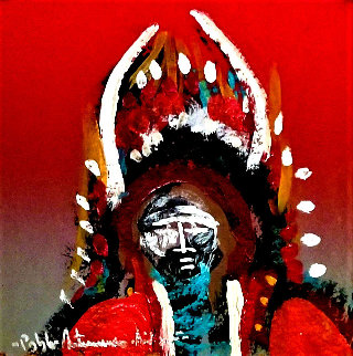 Buffalo Warrior 7x8 Original Painting - Pablo Antonio Milan Buffalo Warrior 7x8 Original Painting - Pablo Antonio Milan