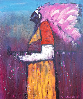 Chief 1994 60x72 Super Huge Original Painting - Pablo Antonio Milan Chief 1994 60x72 Super Huge Original Painting - Pablo Antonio Milan