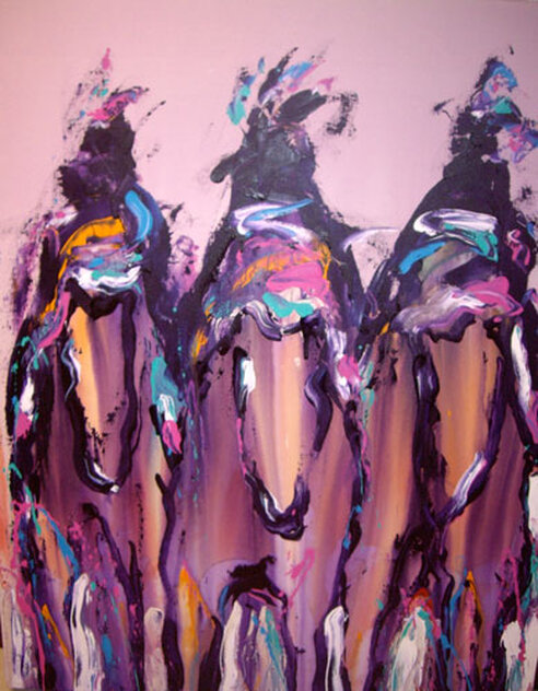Ghost Riders 1991 60x48 Huge - Mural Size Original Painting by Pablo Antonio Milan