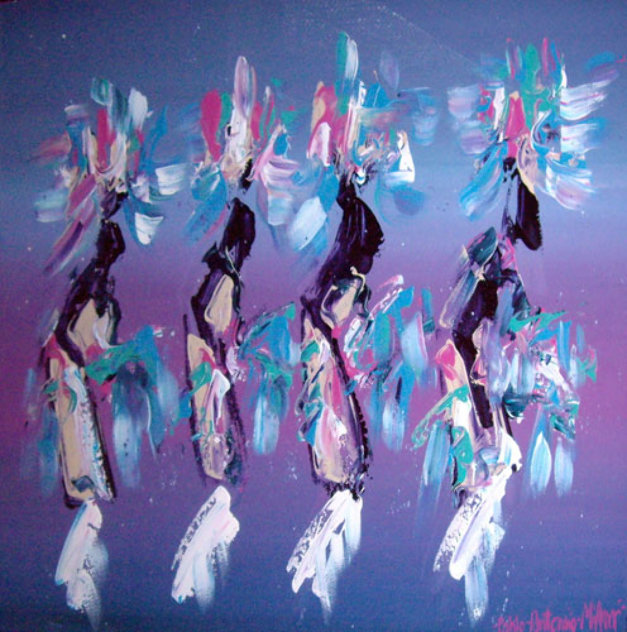 Kachina Dancers 1991 37x48 Huge Original Painting by Pablo Antonio Milan