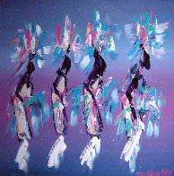 Kachina Dancers 1991 37x48 Super Huge Original Painting by Pablo Antonio Milan - 3 Kachina Dancers 1991 37x48 Super Huge Original Painting by Pablo Antonio Milan - 3