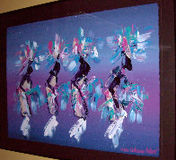 Kachina Dancers 1991 37x48 Super Huge Original Painting by Pablo Antonio Milan - 4 Kachina Dancers 1991 37x48 Super Huge Original Painting by Pablo Antonio Milan - 4