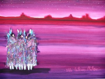Monument Valley 1989 38x31 Original Painting - Pablo Antonio Milan Monument Valley 1989 38x31 Original Painting - Pablo Antonio Milan