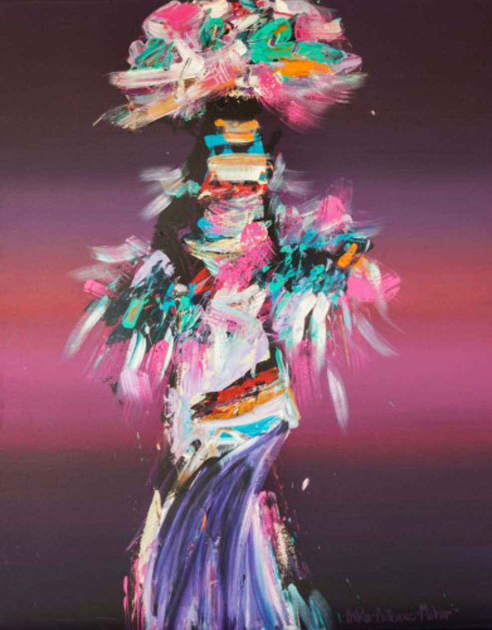 Kachina Dancer 1980 50x40 Huge by Pablo Antonio Milan - For Sale on Art ...