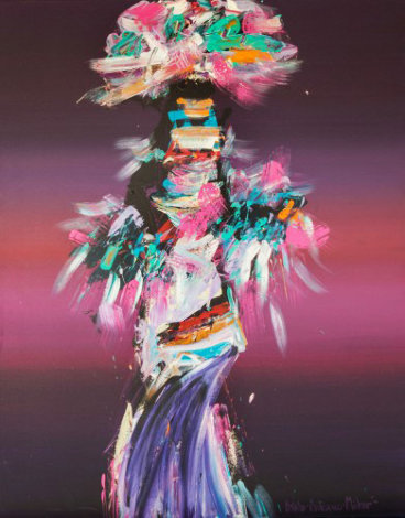 Kachina Dancer 1980 50x40 Huge Original Painting - Pablo Antonio Milan