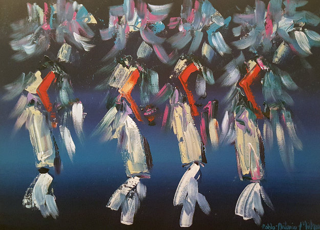 Kachina Dancers 30x40 By Pablo Antonio Milan