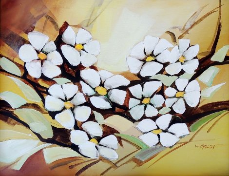 Untitled Flowers 30x24 Original Painting - Charles H Pabst