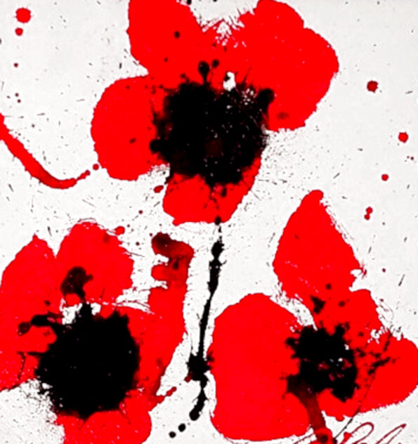 Poppy Bunch XII 2014 21x21 Acrylic on Board Original Painting by Dominic Pangborn