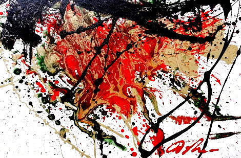 Hunger 2007 32x37 Original Painting - Dominic Pangborn