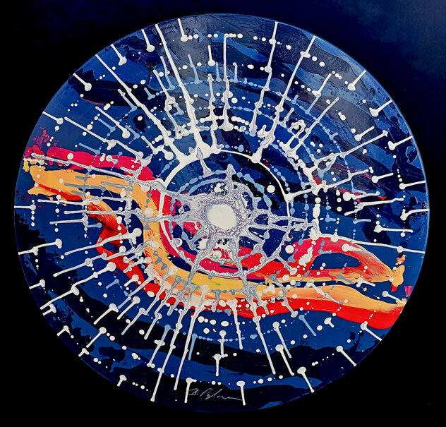Cosmic Sphere I 2020 33x33 - Painting On Wood Original Painting by Dominic Pangborn