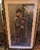 Untitled Boy with Violin 37x22 Original Painting by Giovanni Panza - 1