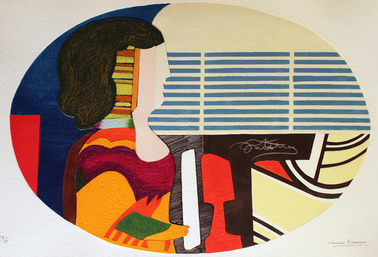 Piano Blues - Profile De Femme 1989 Limited Edition Print by Max Papart Piano Blues - Profile De Femme 1989 Limited Edition Print by Max Papart