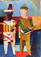 Deux Musicians 1980 Huge 50x38 Limited Edition Print by Max Papart - 1