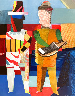 Deux Musicians 1980 Huge 50x38 Limited Edition Print by Max Papart - 0