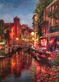 Annecy Night 2015 Embellished Limited Edition Print - Sam Park Annecy Night 2015 Embellished Limited Edition Print - Sam Park