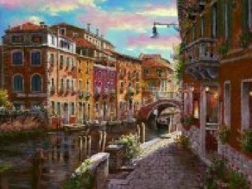 Shimmering Canal 2010 Embellished Limited Edition Print - Sam Park Shimmering Canal 2010 Embellished Limited Edition Print - Sam Park
