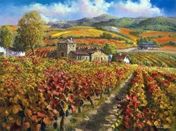 Red Vineyards Napa Valley 2010 Embellished Limited Edition Print - Sam Park