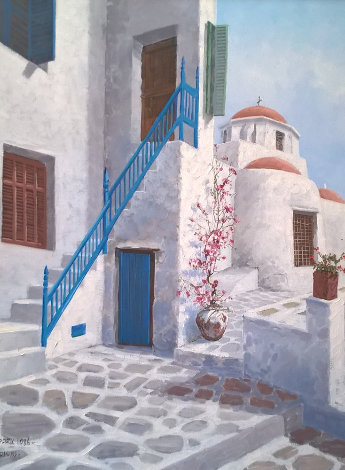 Greece 1986 32x24 Original Painting - Sam Park