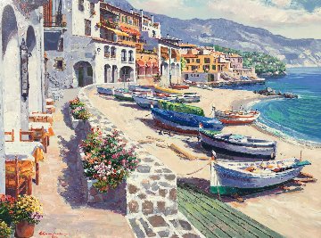Boats of Calella AP 1998 Limited Edition Print - Sam Park Boats of Calella AP 1998 Limited Edition Print - Sam Park