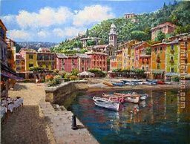 Harbor At Portofino 2003 - Italy Limited Edition Print by Sam Park